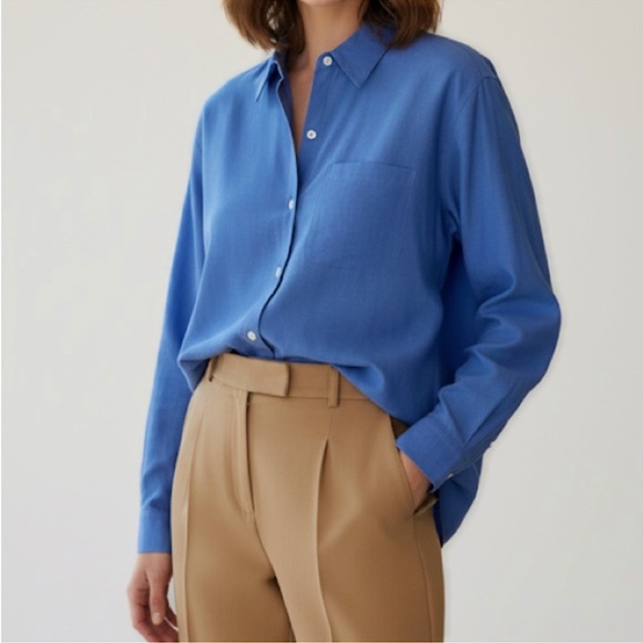 Vintage FIRST ISSUE Liz Claiborne Periwinkle Blue Casual Button Down Shirt XL - Picture 1 of 16